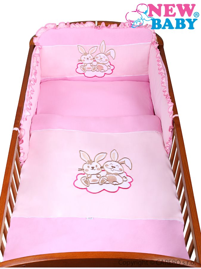 2-dielne posteľné obliečky New Baby Bunnies 90/120 ružové