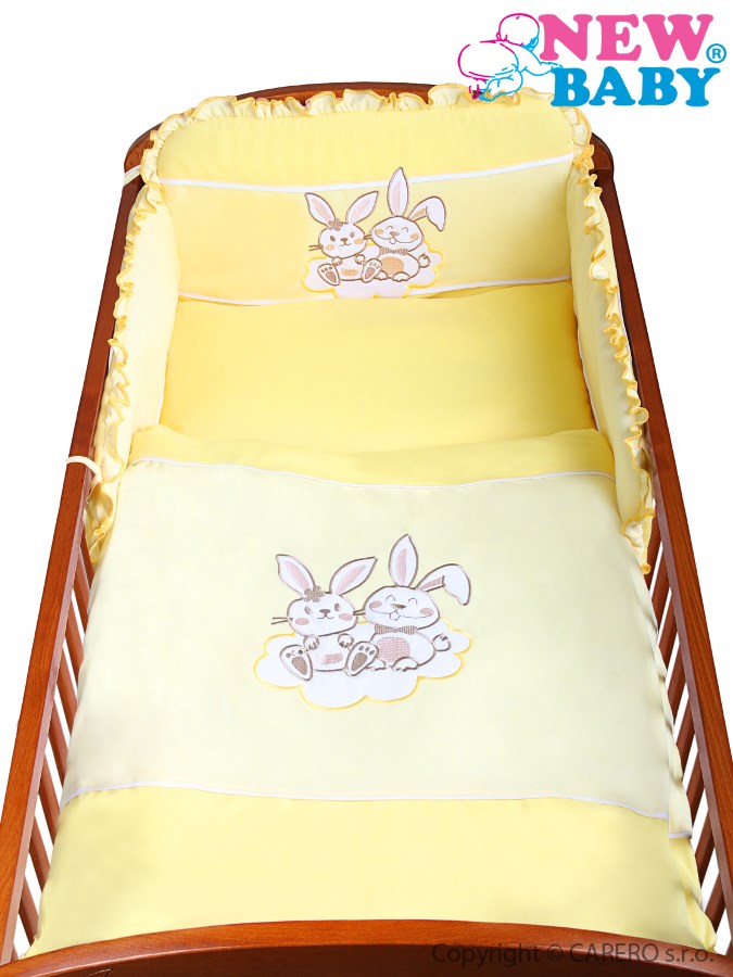 3-dielne posteľné obliečky New Baby Bunnies 90/120 žlté