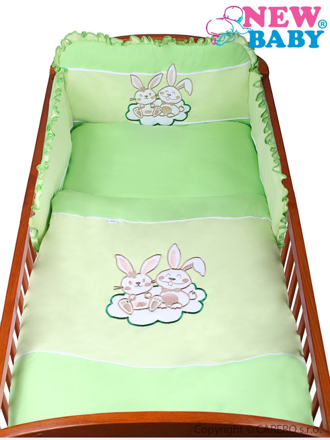3-dielne posteľné obliečky New Baby Bunnies 90/120 zelené