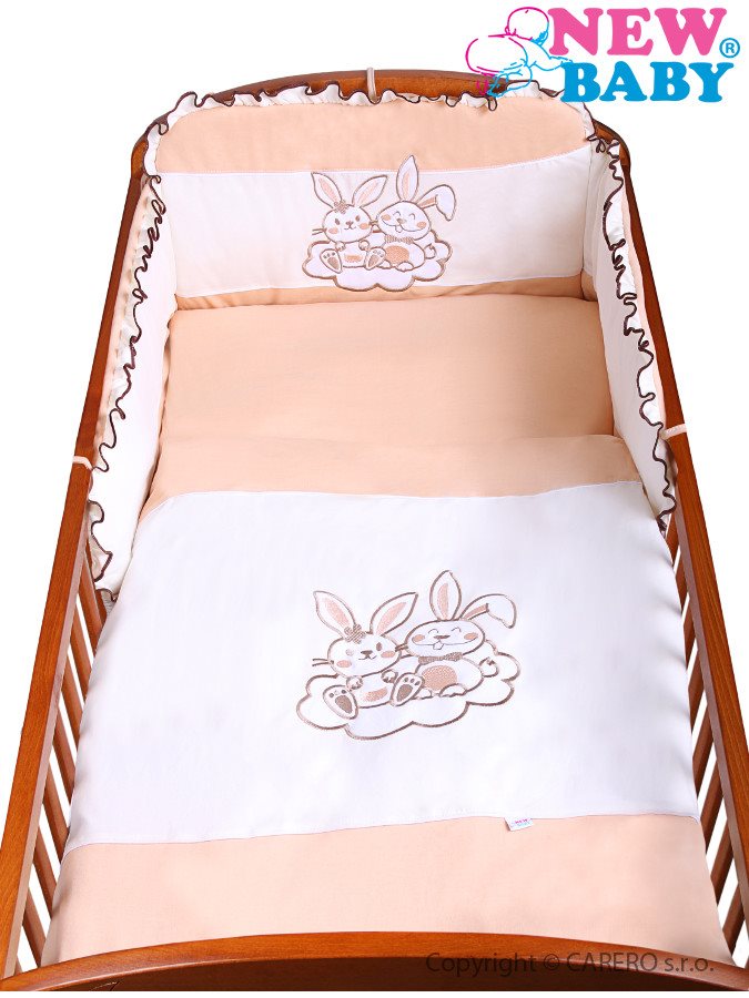 3-dielne posteľné obliečky New Baby Bunnies 100x135 hnedé