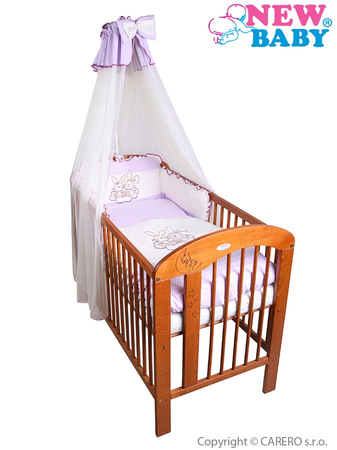 7-dielne posteľné obliečky New Baby Bunnies 90x120 fialové
