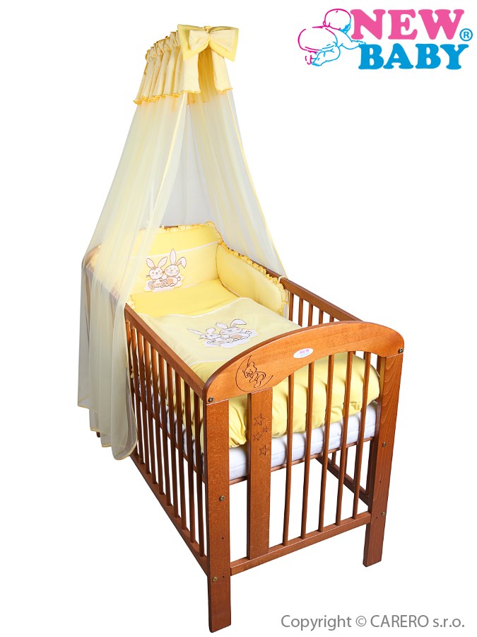 7-dielne posteľné obliečky New Baby Bunnies 90x120 žlté