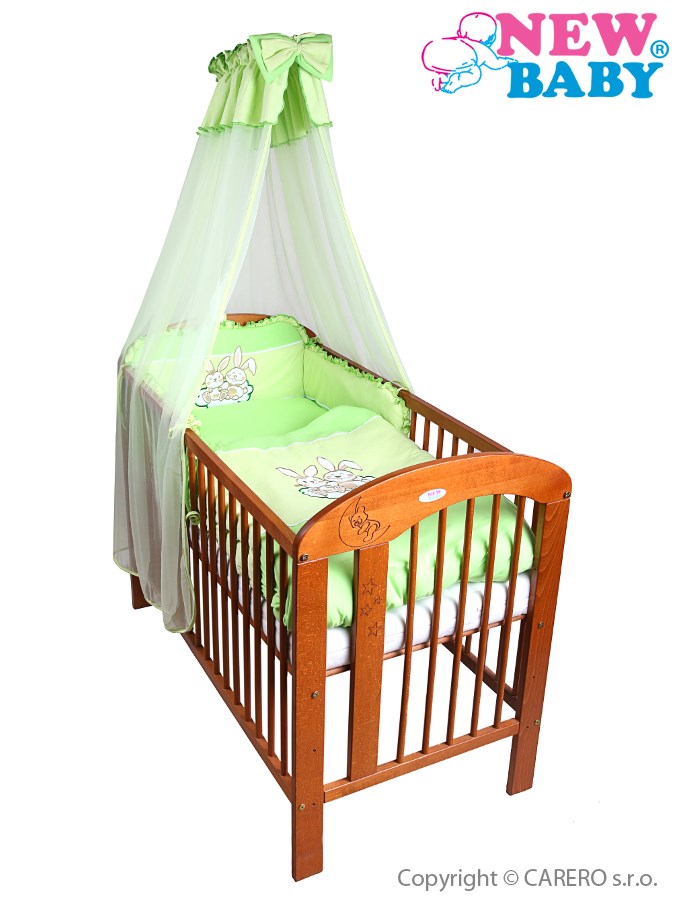 7-dielne posteľné obliečky New Baby Bunnies 100x135 zelené