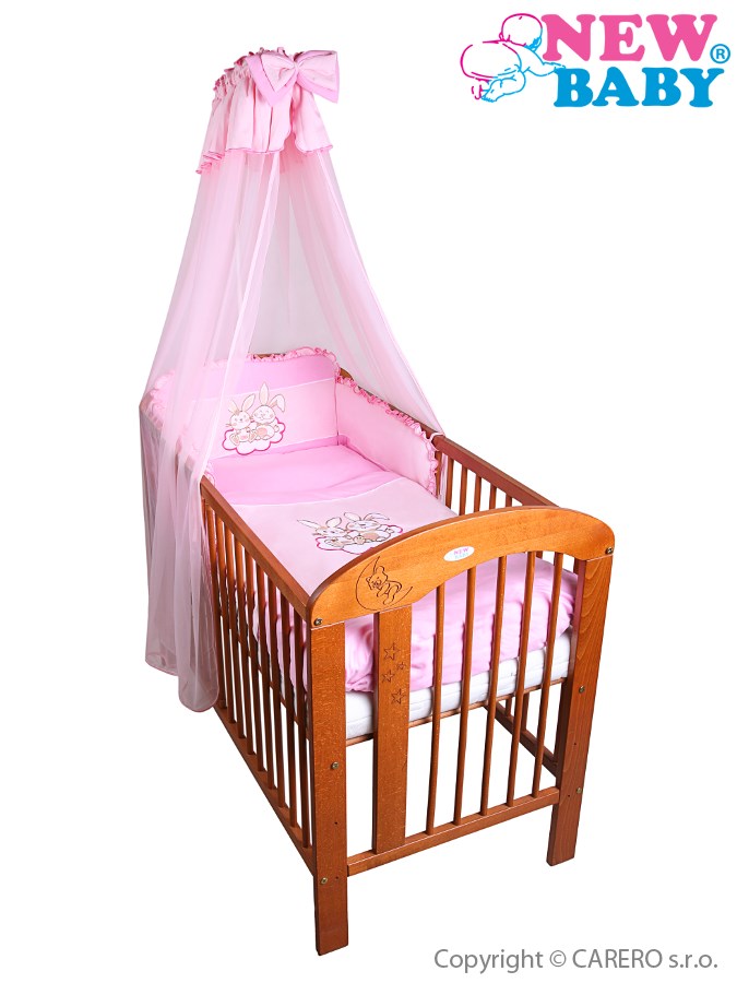 7-dielne posteľné obliečky New Baby Bunnies 100x135 ružové