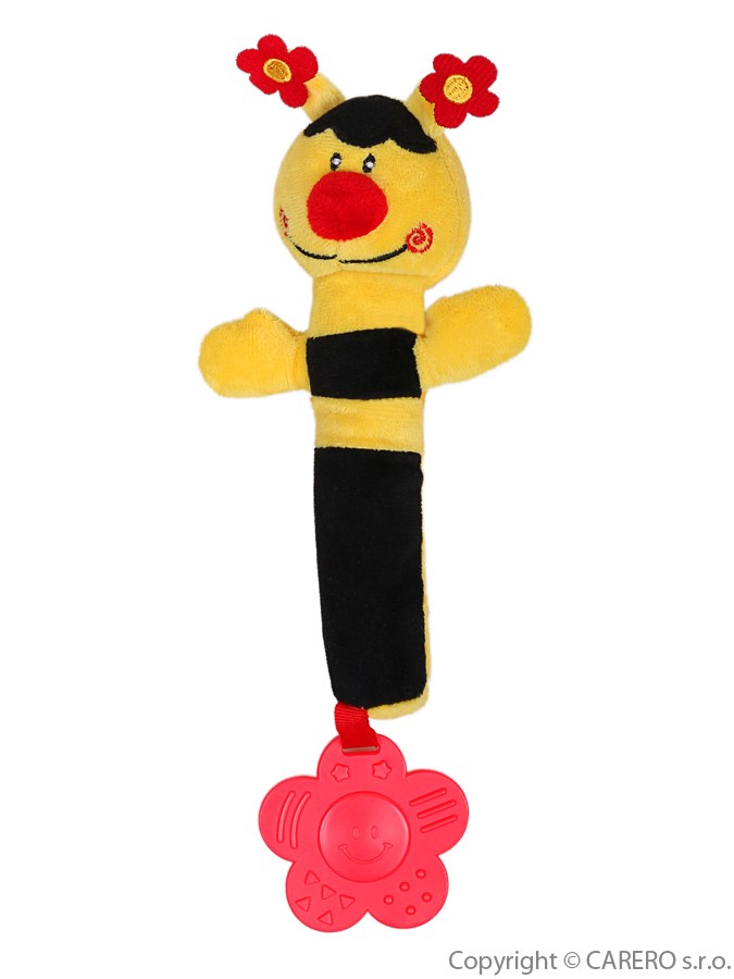 Plyšová pískací hračka s kousátkem Baby Ono beruška žlutá