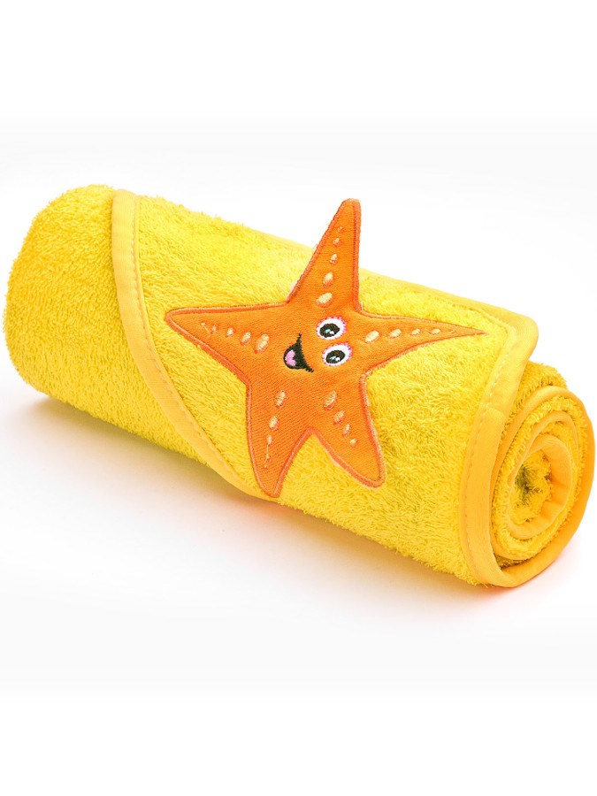 Detská osuška Sensillo 3D Zvieratká 75x75 cm yellow