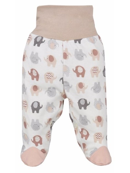 Dojčenské polodupačky Bobas Fashion Dominik bežové so slonmi