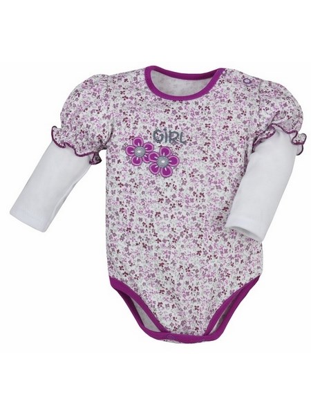 Dojčenské body s dlhým rukávom Bobas Fashion Nelinka fialové