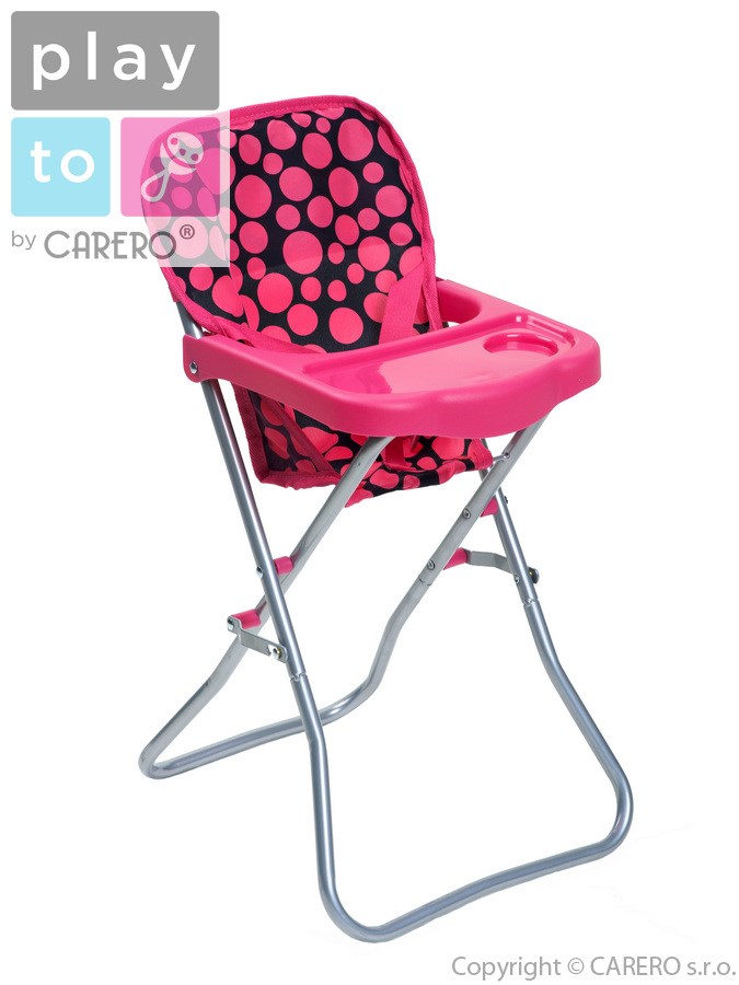 Jedálenská stolička pre bábiky PlayTo Dorotka ružová