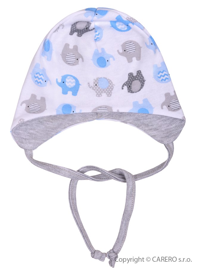 Dojčenská čiapočka Baby Service Sloníki bielo-modrá