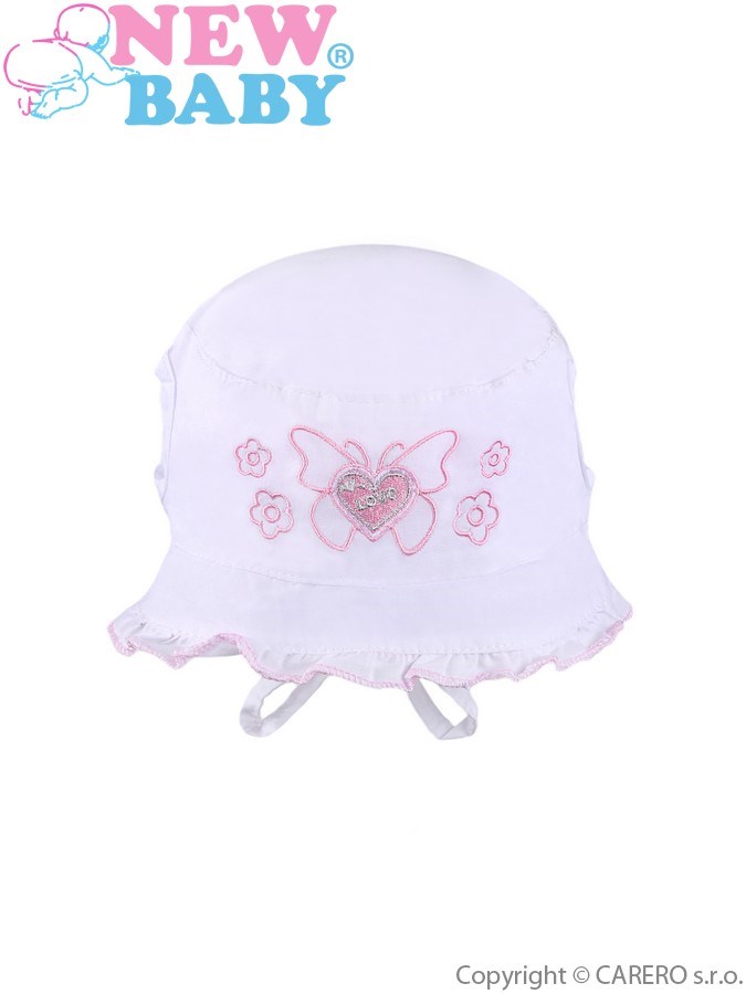 Letný detský klobúčik New Baby Sweet Butterfly biely