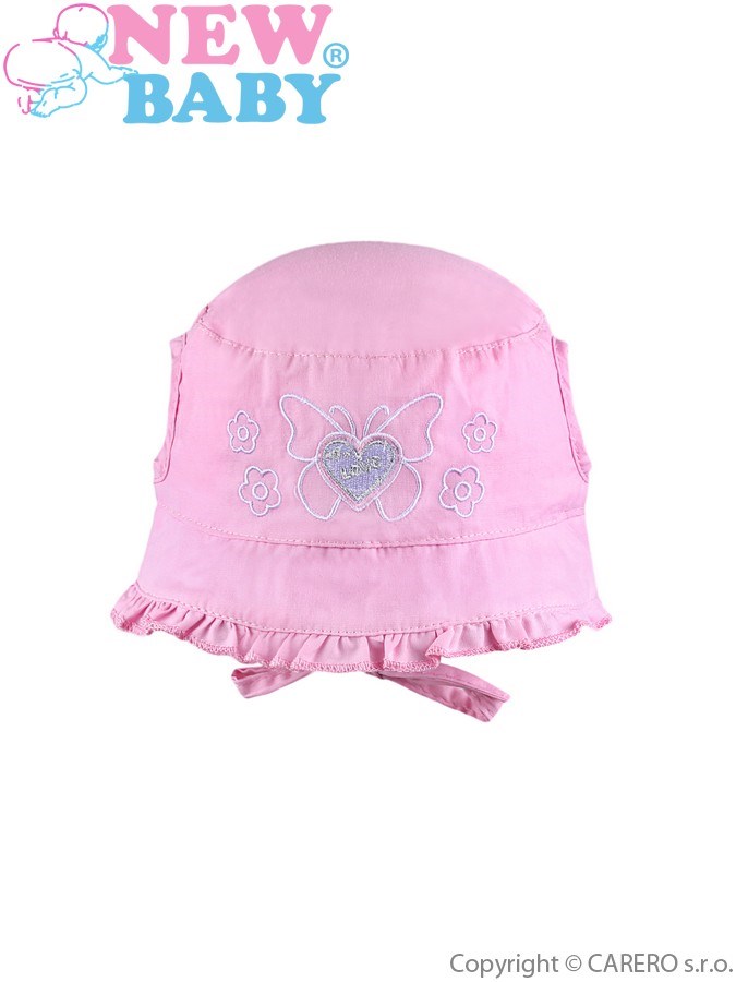 Letný detský klobúčik New Baby Sweet Butterfly ružový