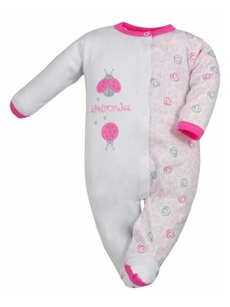 Dojčenský overal Bobas Fashion Beti II ružový s lienkami