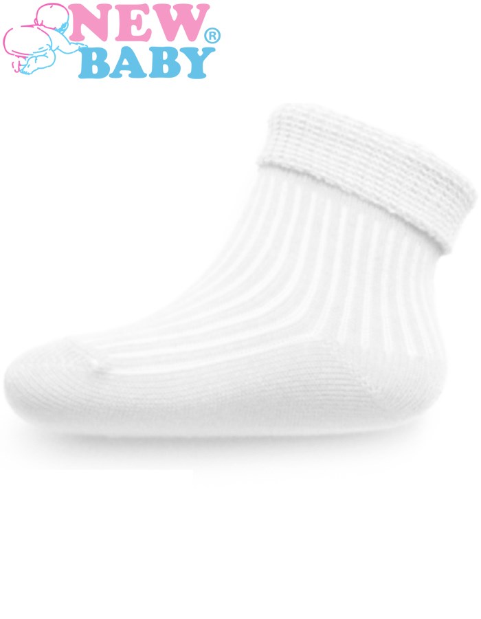 Dojčenské pruhované ponožky New Baby biele