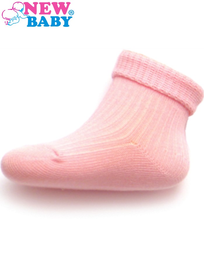 Dojčenské pruhované ponožky New Baby svetlo ružové
