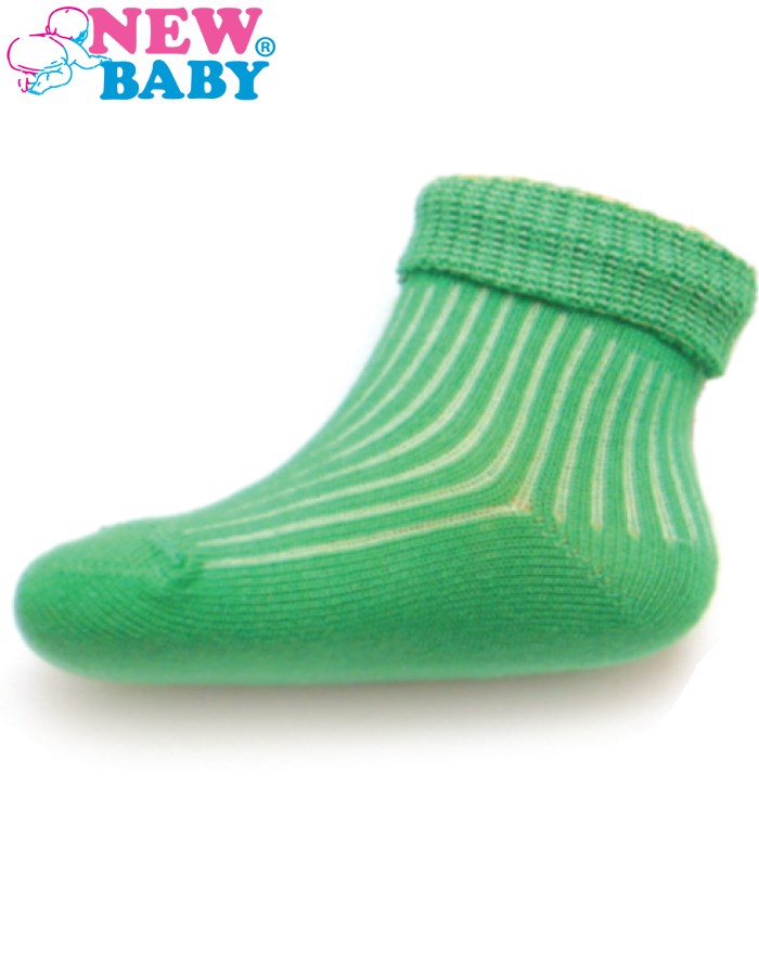 Dojčenské pruhované ponožky New Baby zelené