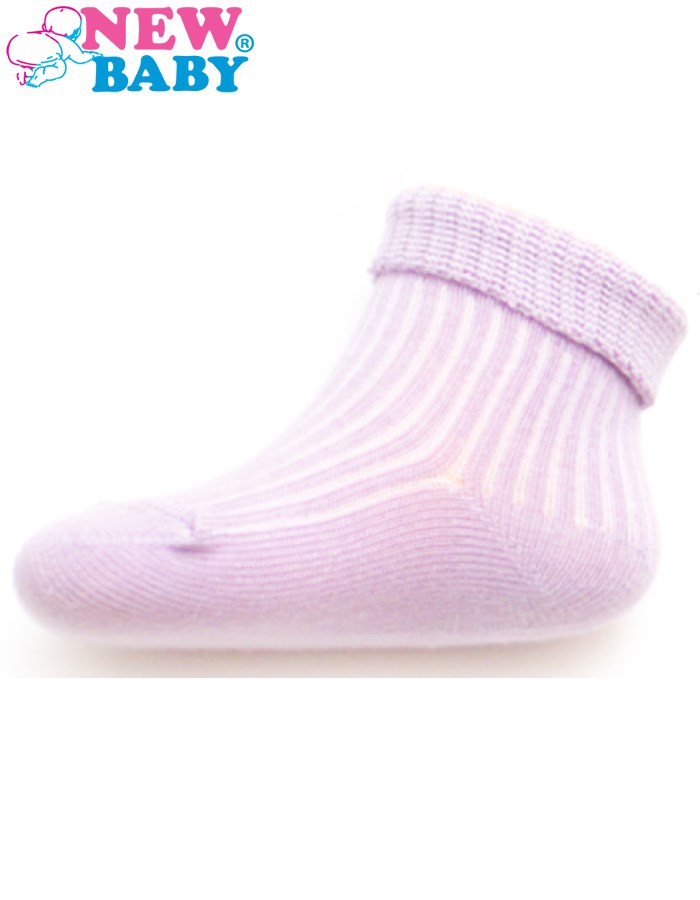Dojčenské pruhované ponožky New Baby svetlo fialové