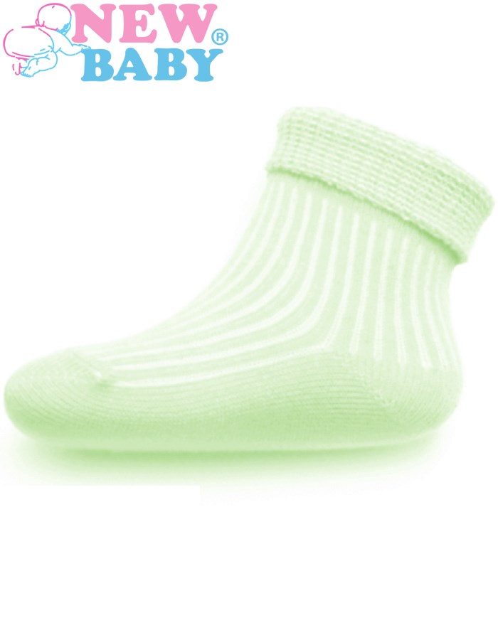 Dojčenské pruhované ponožky New Baby zelené