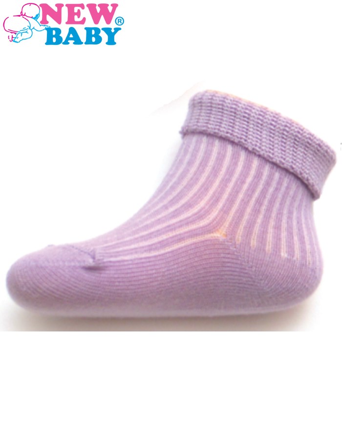 Dojčenské pruhované ponožky New Baby fialové