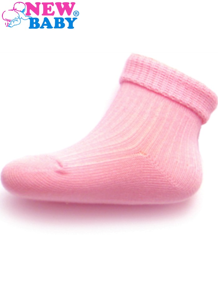 Dojčenské pruhované ponožky New Baby ružové