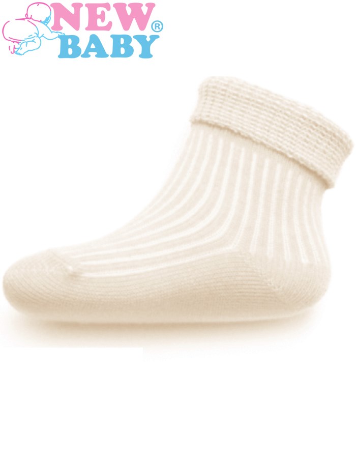 Dojčenské pruhované ponožky New Baby bežové