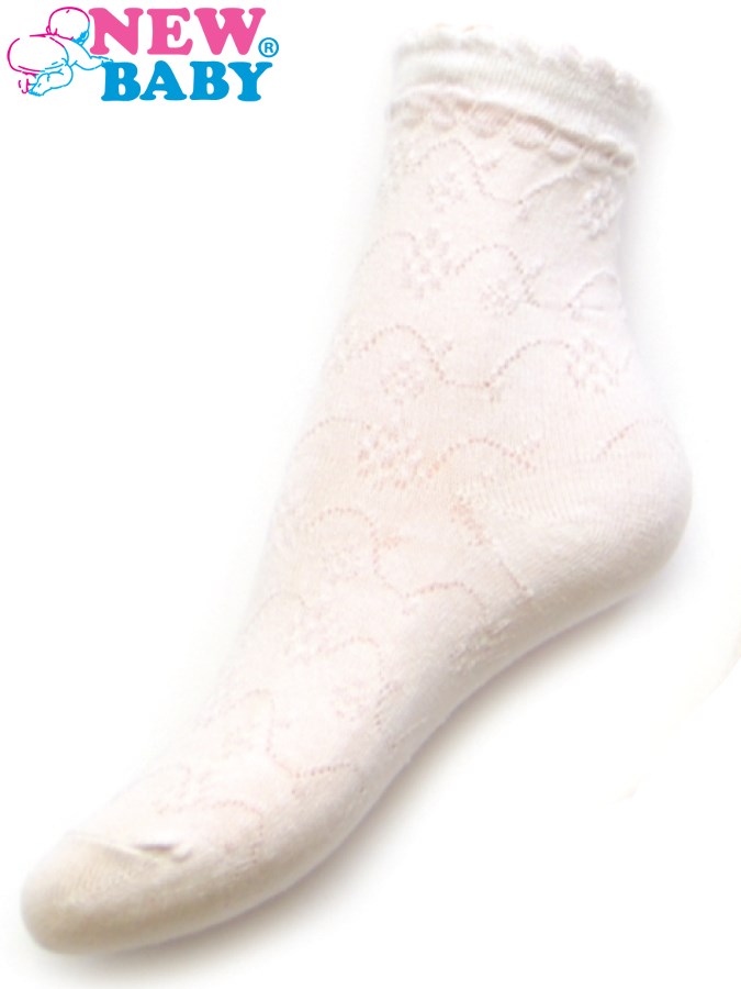 Detské žakárové ponožky New Baby biele