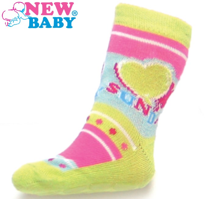 Detské ponožky New Baby s ABS žlté sunday