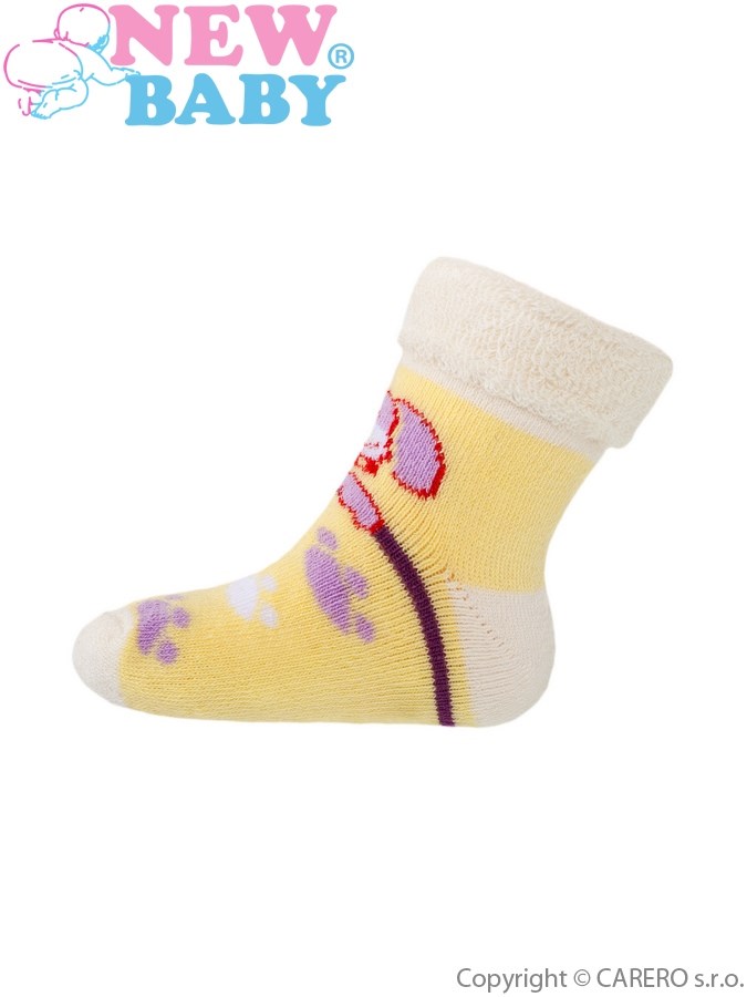 Detské froté ponožky New Baby žlté s psíkom