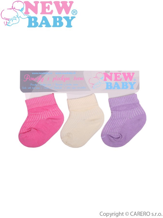Dojčenské pruhované ponožky New Baby farebné - 3ks