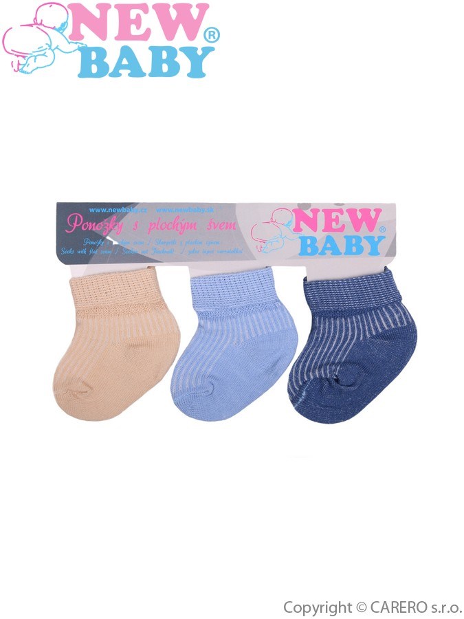 Dojčenské pruhované ponožky New Baby farebné - 3ks