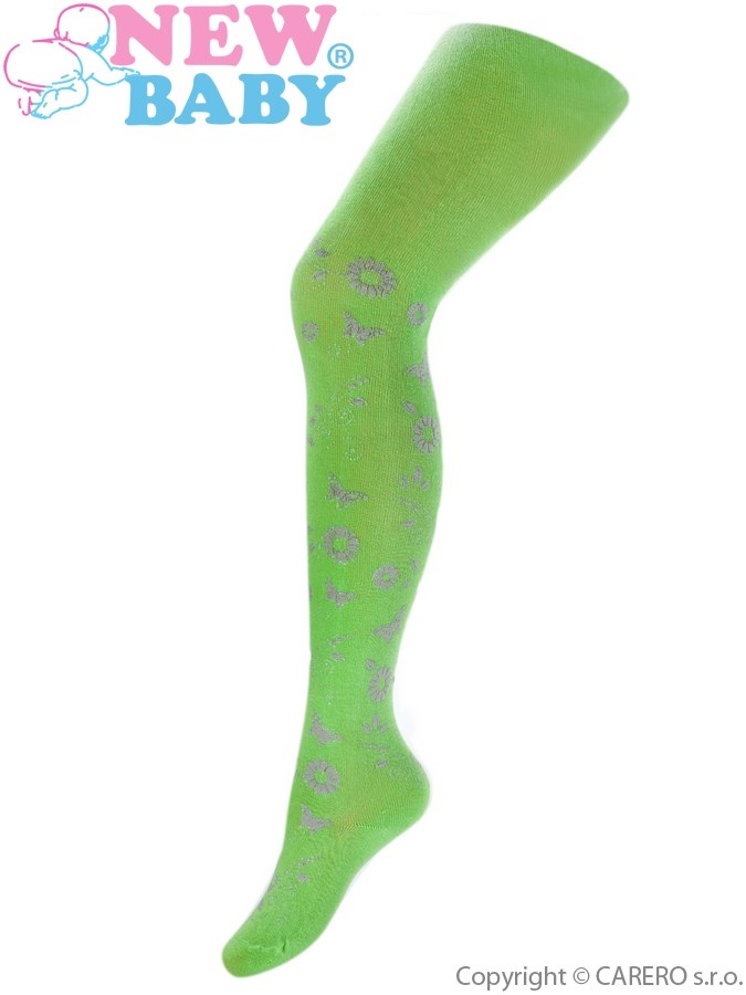 Bavlnené pančucháče 3D New Baby zelené