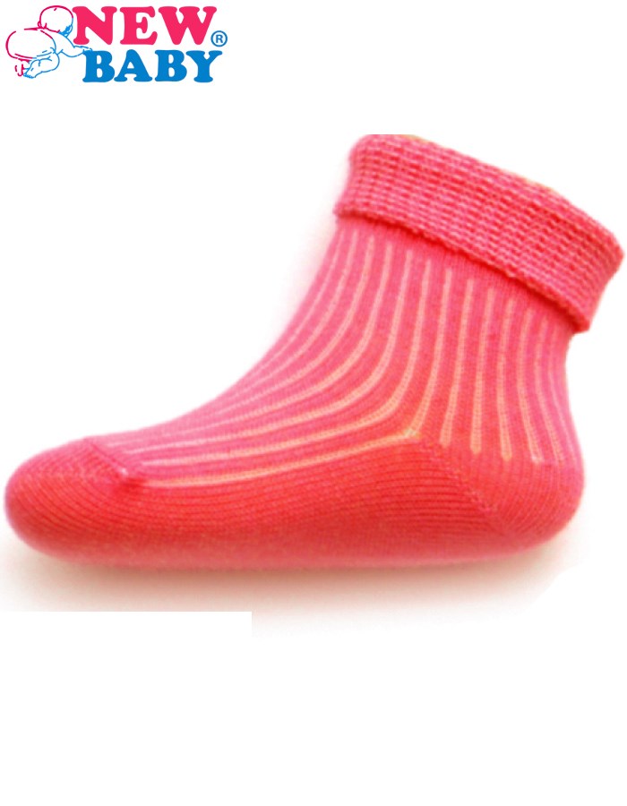 Dojčenské pruhované ponožky New Baby čiervené