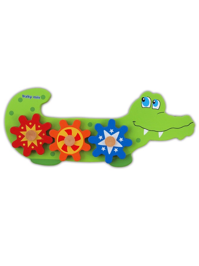Drevená edukačná hračka Baby Mix krokodýl
