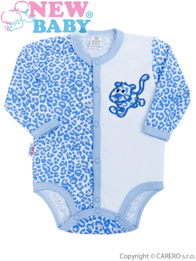 Dojčenské body s dlhým rukávom New Baby Leopardík modré