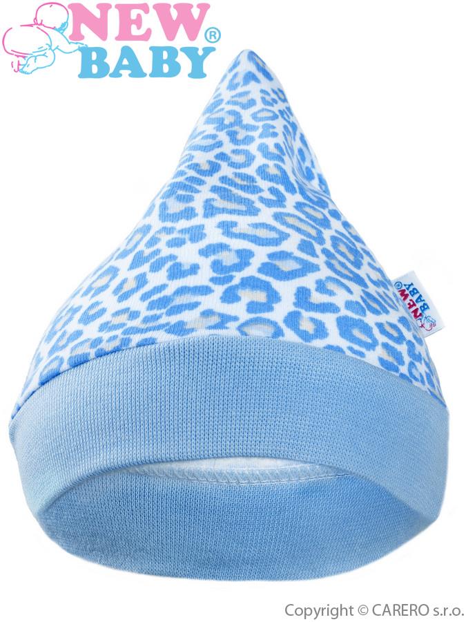 Dojčenská čiapočka New Baby Leopardík modrá