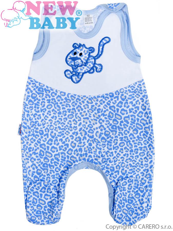 Dojčenské dupačky celorozopínacie New Baby Leopardík modré