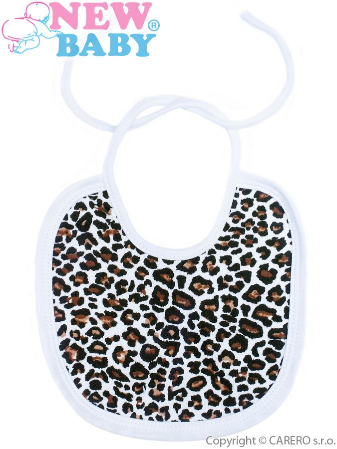Dojčenský bavlnený podbradník New Baby Leopardík hnedý