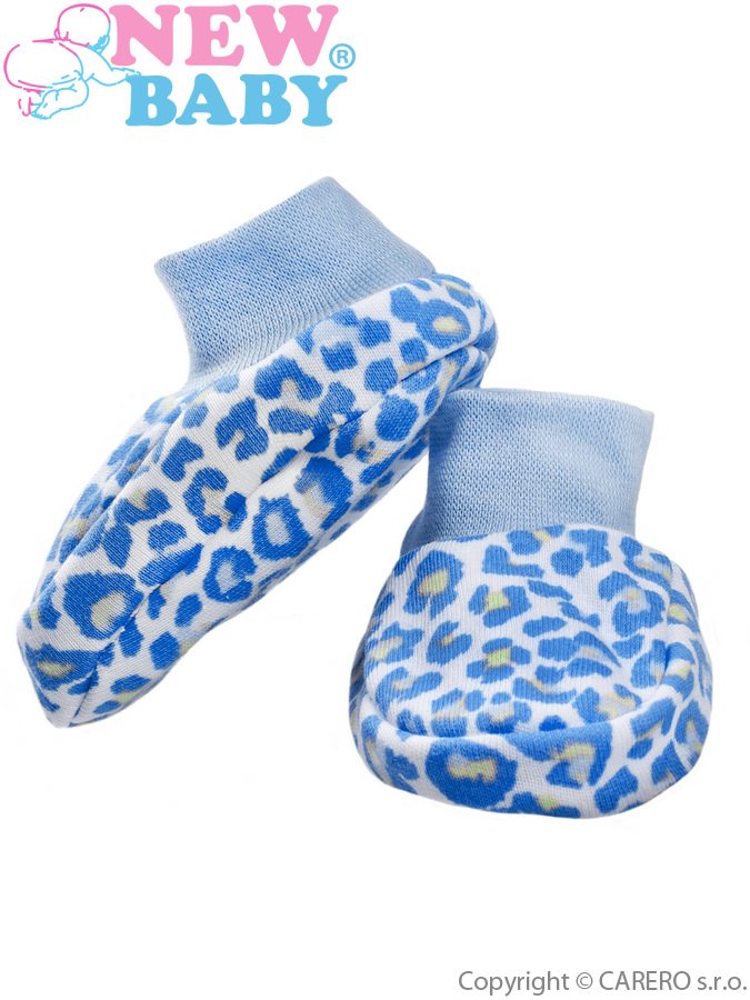 Dojčenské bavlnené capačky New Baby Leopardík modré