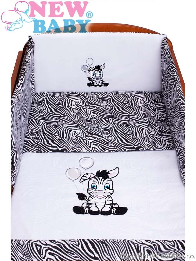5-dielne posteľné obliečky New Baby Zebra 100/135 bielo-čierne