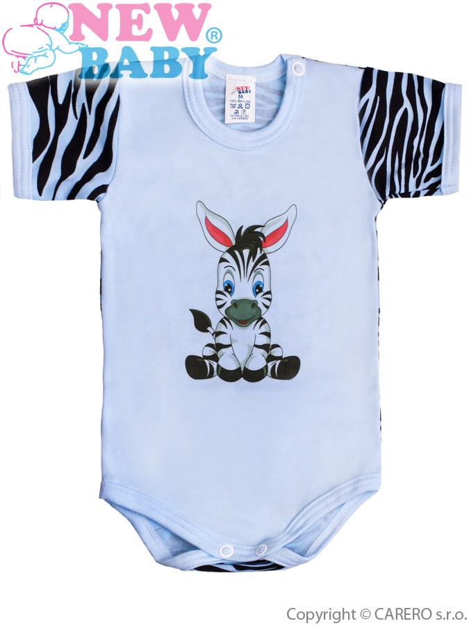 Dojčenské body s krátkym rukávom New Baby Zebra modré