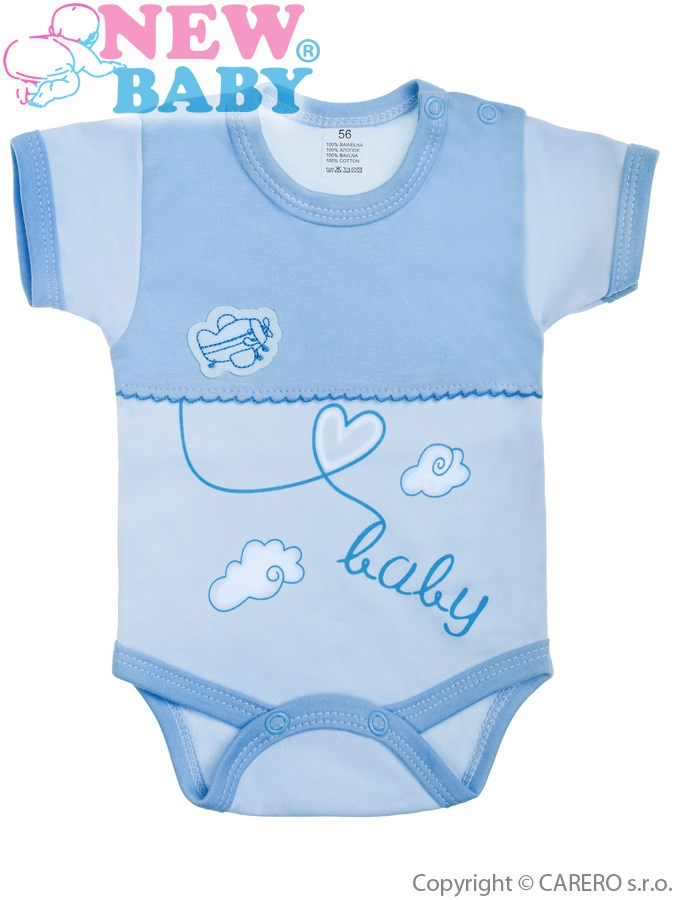 Dojčenské body s krátkym rukávom New Baby Clouds modré