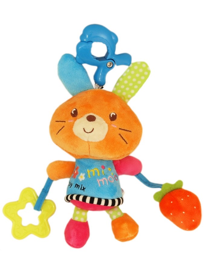 Plyšová hračka s hracím strojčekom Baby Mix Kraliček oranžový