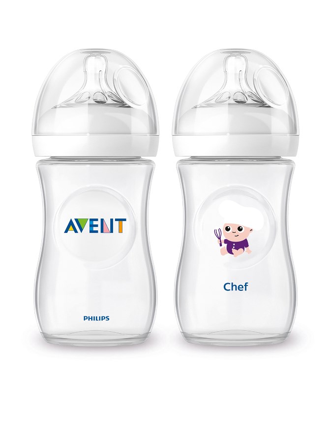 Dojčenská fľaša Avent Natural + fľaša Čím budem Chef 260ml