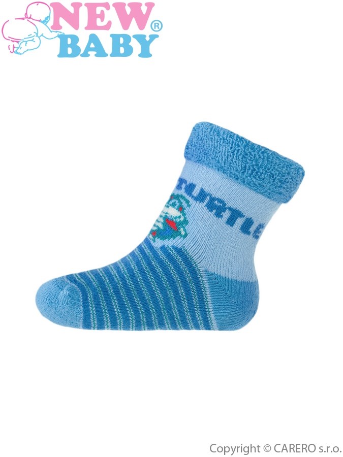 Dojčenské froté ponožky New Baby modré super turtle