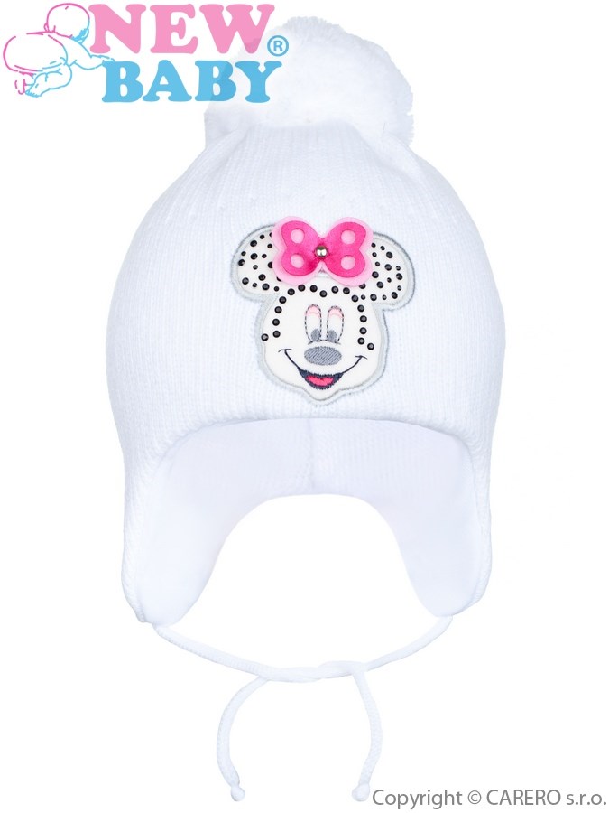 Zimná detská čiapočka New Baby Minnie biela