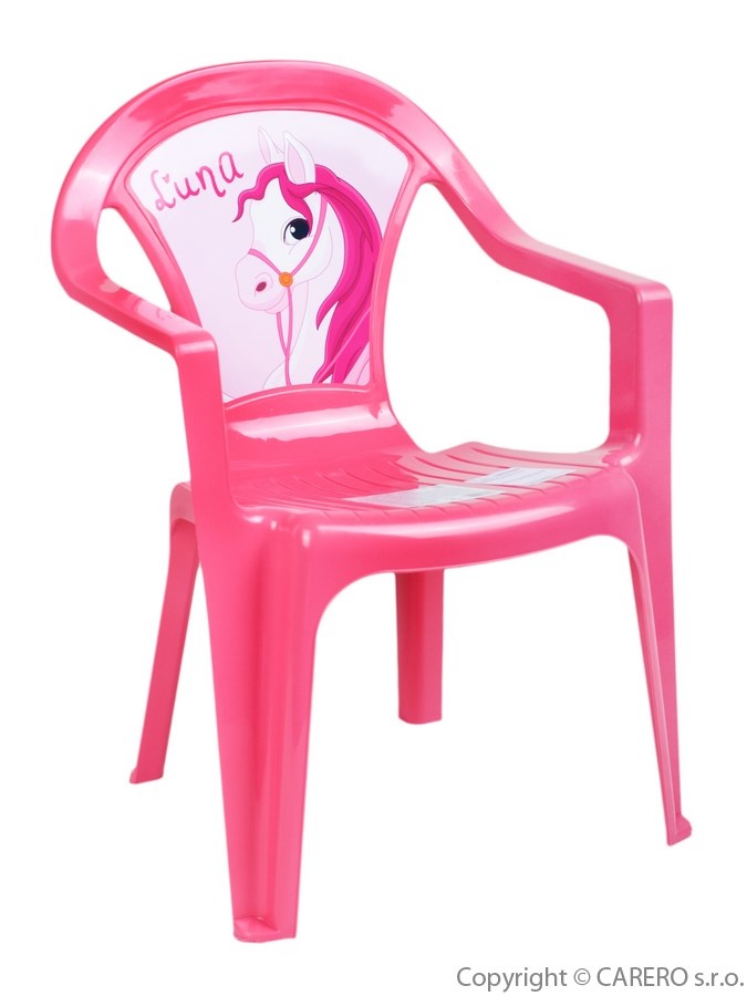 Detský záhradný nábytok - Plastová stolička ružová