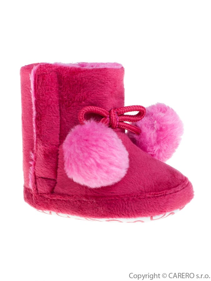 Detské zimné topánočky Bobo Baby ružové s brmbolcami