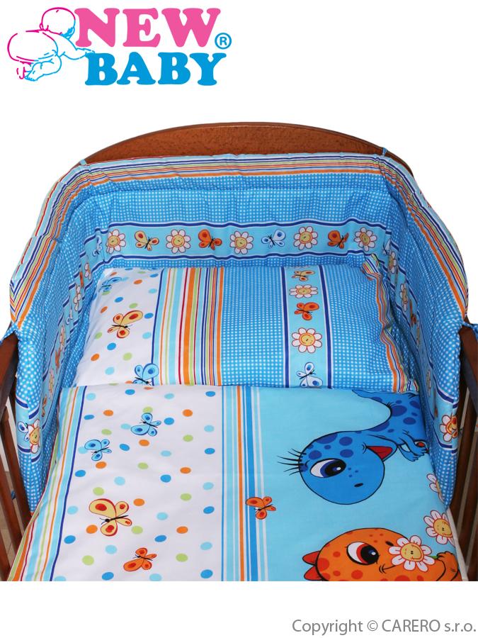 3-dielne posteľné obliečky New Baby 100/135 cm modré s dinom