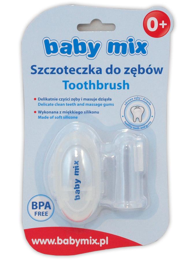 Prvá zubná kefka s puzdrom Baby Mix