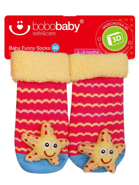 Ponožky dojčenské s hrkálkou Bobo Baby hviezda